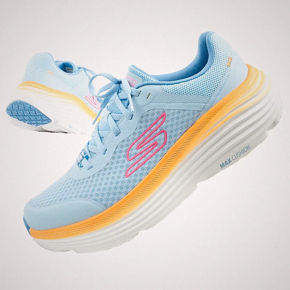 Skechers Max Cushioning Endeavour Damen Laufschuhe Turnschuhe blau/orange