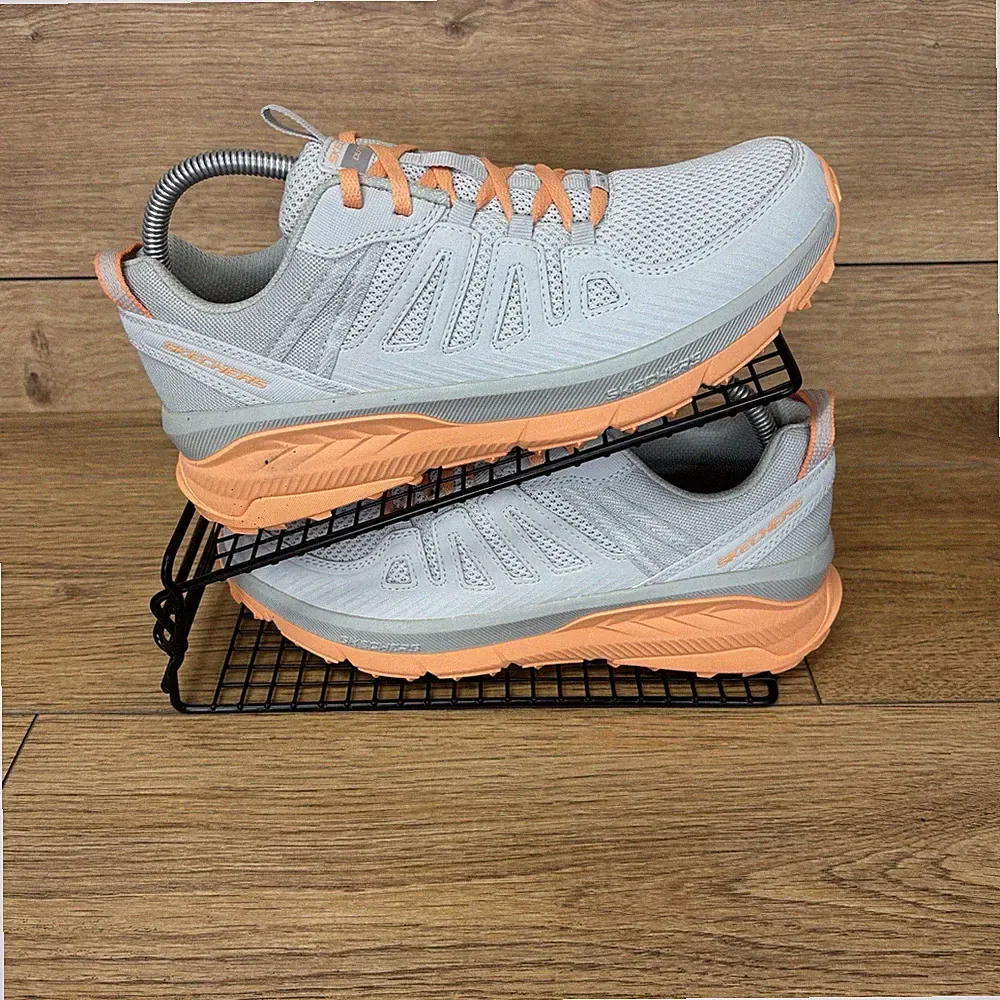 Skechers Schuhe Damen Gr. UK 6 Switch Back Cascades Trailrunning grau orange