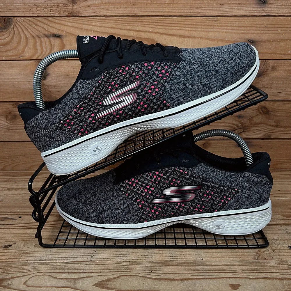 Skechers Sneaker Damen Größe UK 5,5 GoWalk 4 Grau Pink GoGa Max Comfortschuhe