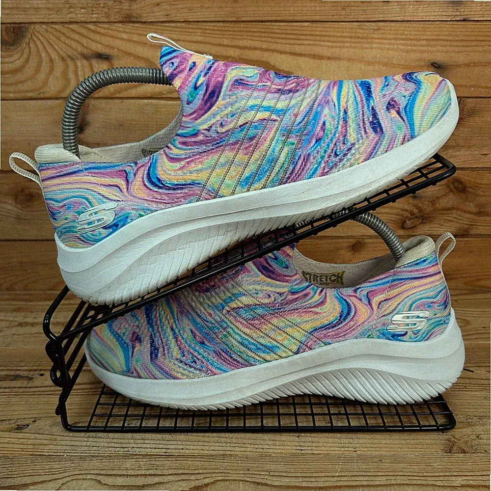 Skechers Sneaker Damen Größe UK 5,5 Ultra Flex 3 Mehrfarbig Slipper Wanderschuhe