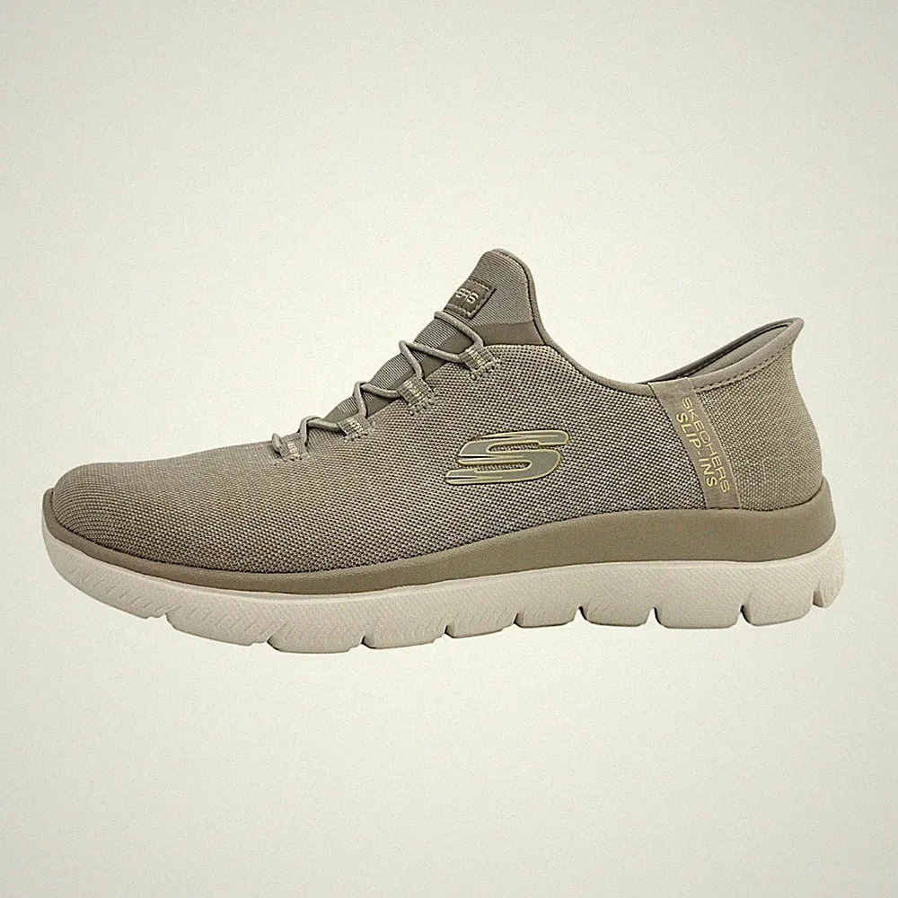 Skechers Summits Slip In Sportschuhe Damen Trainingsschuhe Beige Sport