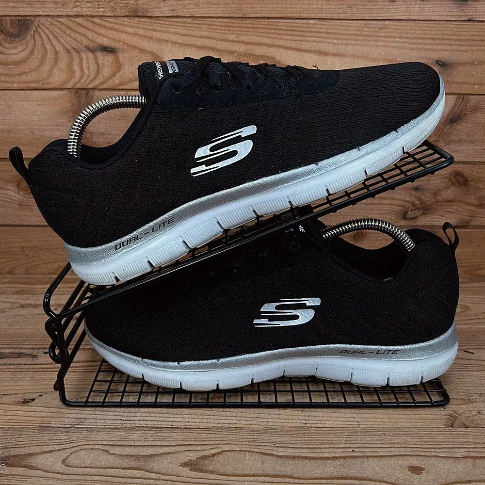 Skechers Turnschuhe Damen Größe UK 6 Flex Appeal 2 schwarz Dual Lite Run Walk Schuhe