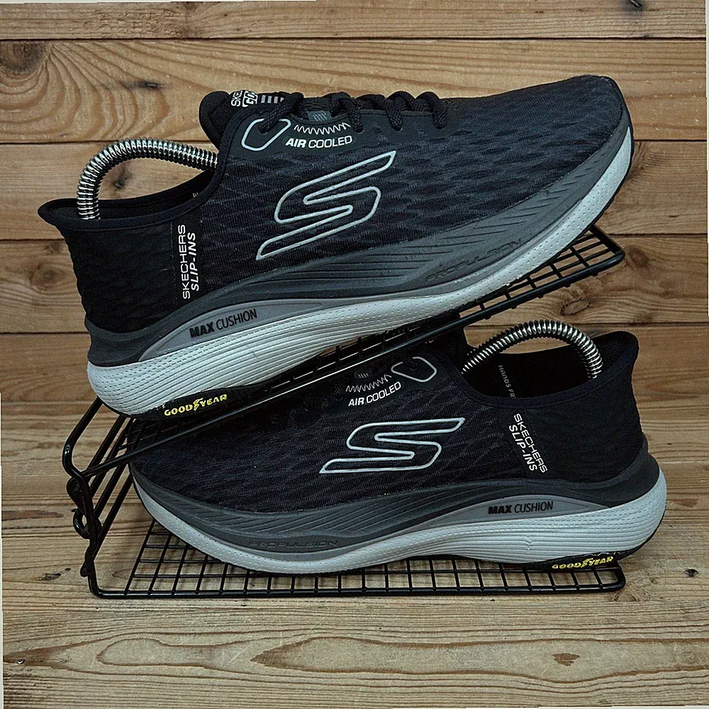 Skechers Turnschuhe Damen Größe UK 6 Slip Ins Max Cushion Propulsion schwarz Schuhe