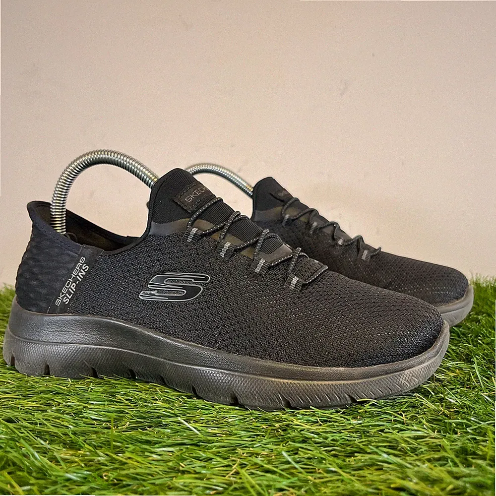 Skechers Turnschuhe Gr. 4 Damen schwarz Slipper Summits High Range Laufschuhe