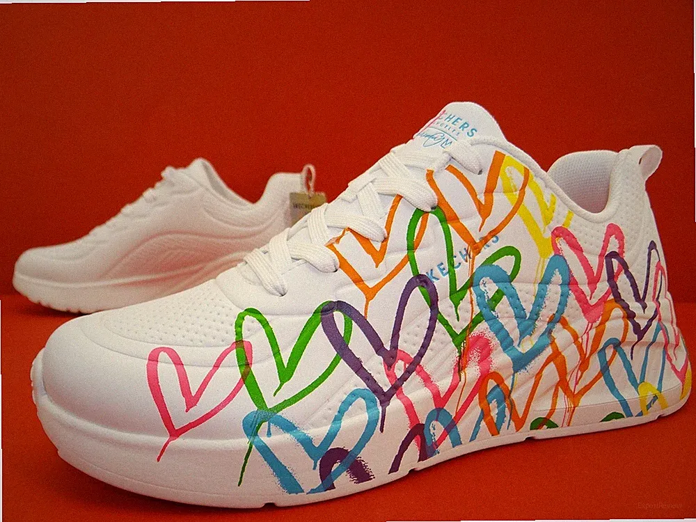 Skechers UNO Sneaker Turnschuhe Laufschuhe Damen Schuhe Gr.39 Weiß Multi