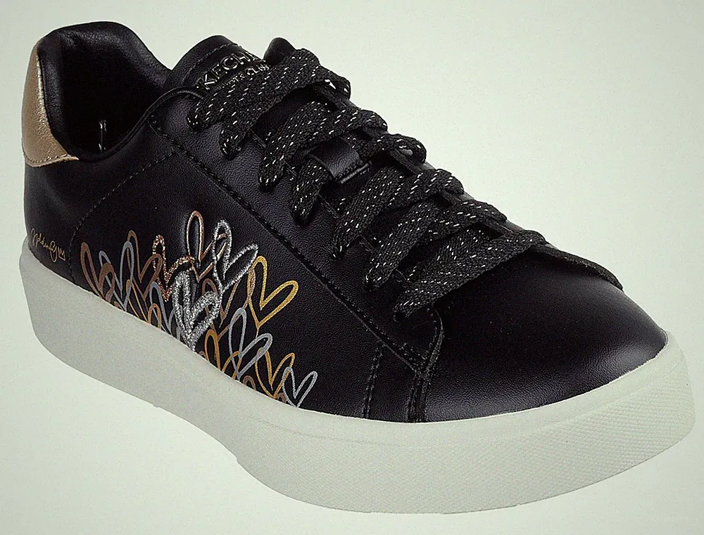 SKETCHERS Damen-Sportschuh Court-Stil Schnürschuh Plateau Komfort gepolstert UK 3–8