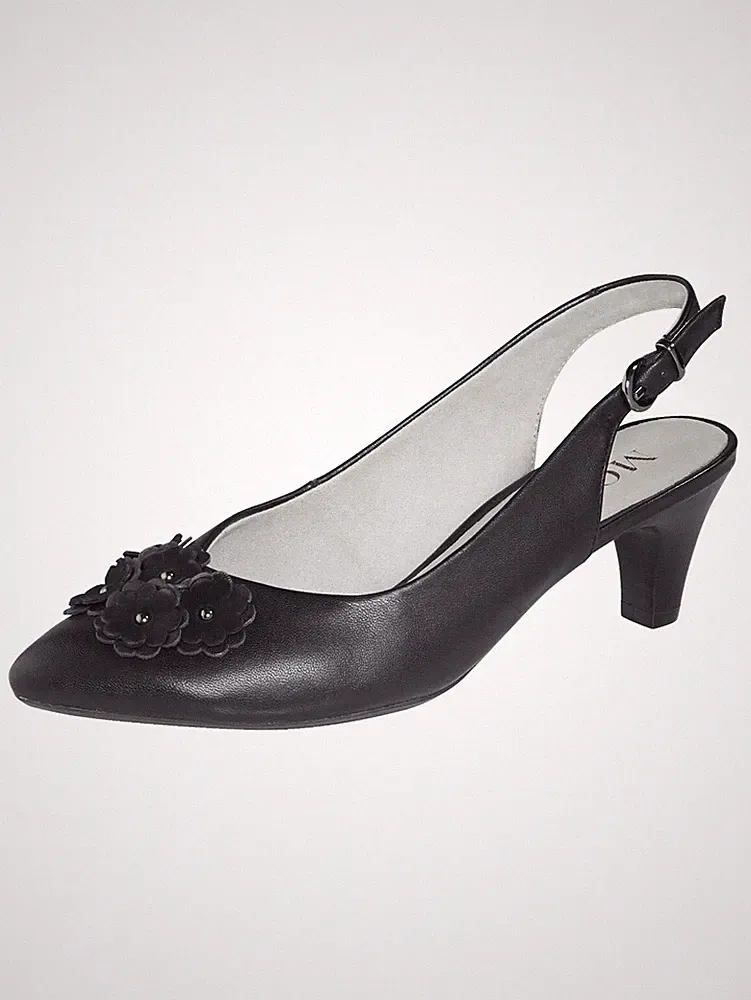 Sling Slingpumps Damenschuhe Leder schwarz 6,5 40