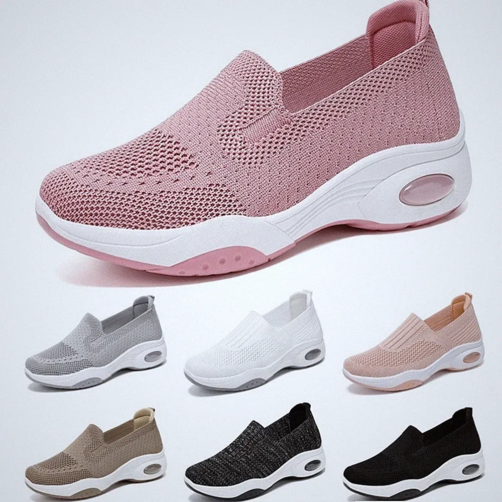 Slip On Sneakers Damen Atmungsaktiv Mesh Laufschuhe Bequeme Jogging Sportschuhe