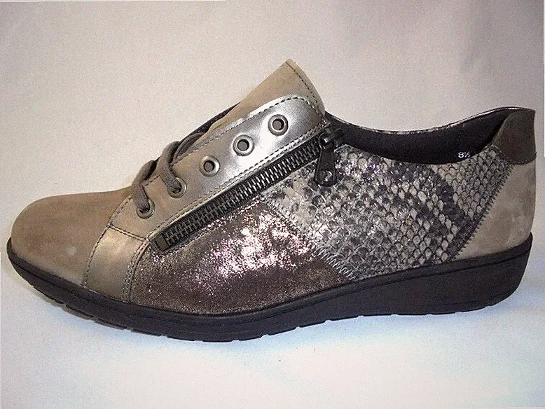 Solidus Heaven Schnürschuhe Bequeme Damenschuhe Leder taupe 8,5 42,5 Weite H