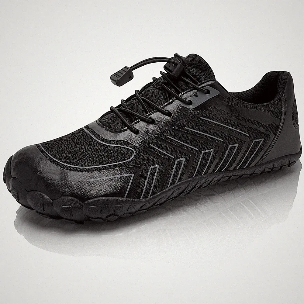 Sportschuhe Laufschuhe Trail-Laufschuhe für Training Breite Zehenbox Schwarz 37