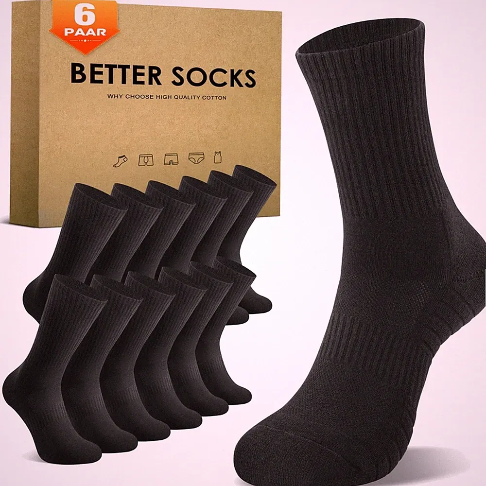 Sportsocken Herren Damen Laufsocken Sportschuhe 6 Paar Baumwolle