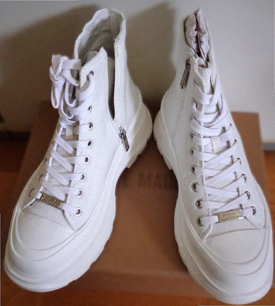 Steve Madden High Top Sneaker Turnschuhe Laufschuhe Damen Gr.41 Weiß Textil