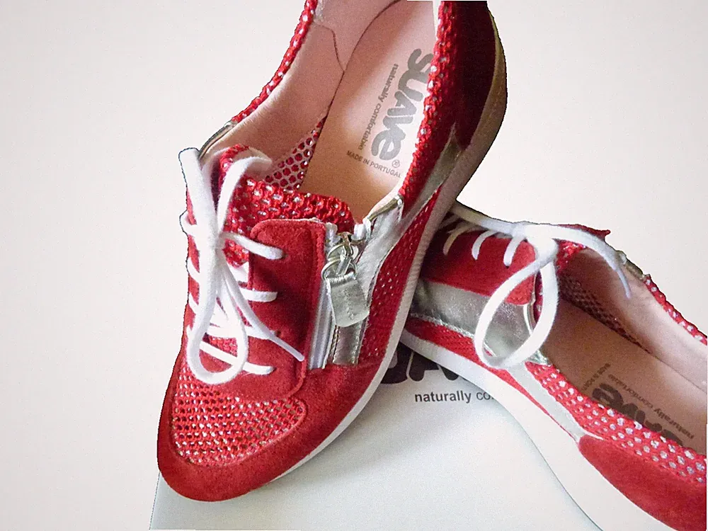 SUAVE-LAUFSCHUHE/SCHNÜRSCHUHE/Reißverschluss LEDER ROT Gr. 38 ( F ) UK 5- US 7,5