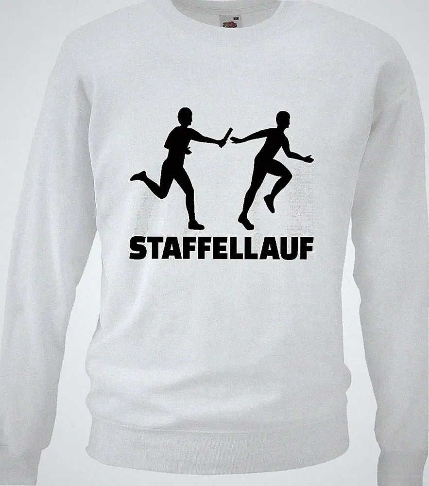Sweatshirt STAFFELLAUF - HÜRDENLAUF - JOGGING - 100 M LAUF - LAUFSCHUHE in Weiß
