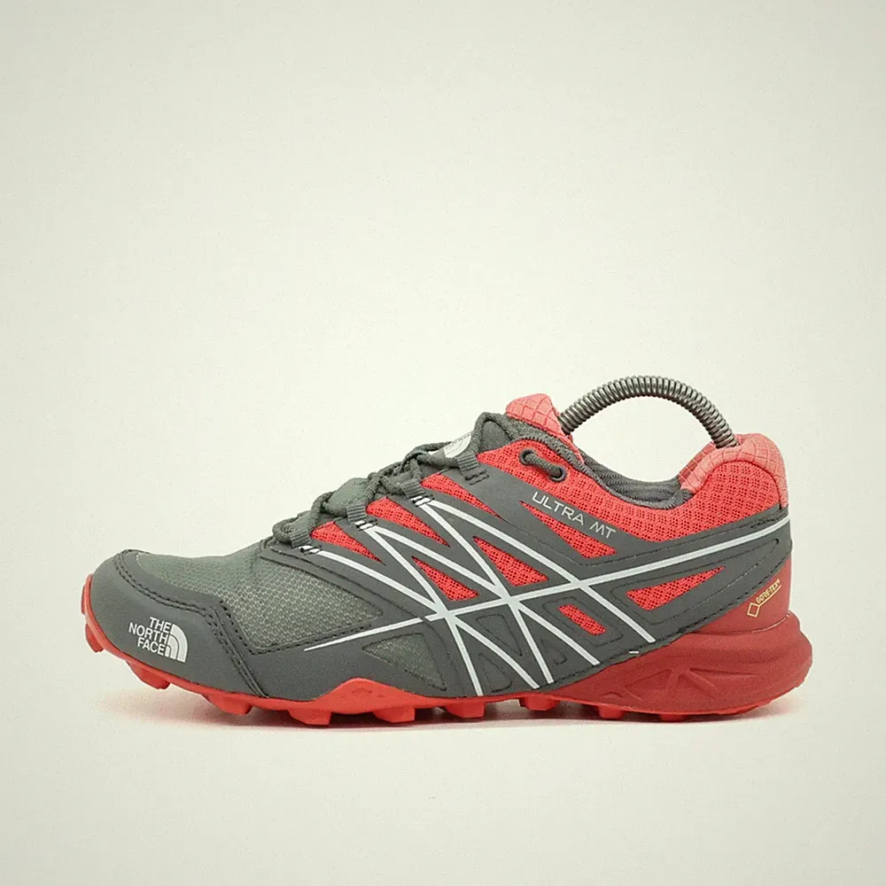 The North Face Damen Ultra MT GTX Schuhe Grau/Rot Trail Laufschuhe EU 37.5