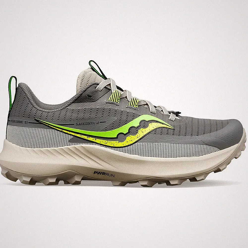 Trailrunningschuhe - Saucony Peregrine 13 Gravel/Slime Gris Clair (Damen)
