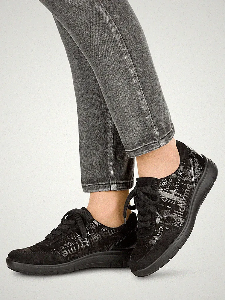 Vamos Schnürschuhe Schuhe Sneaker Sportschuhe Leder schwarz 10 44,5 Weite H