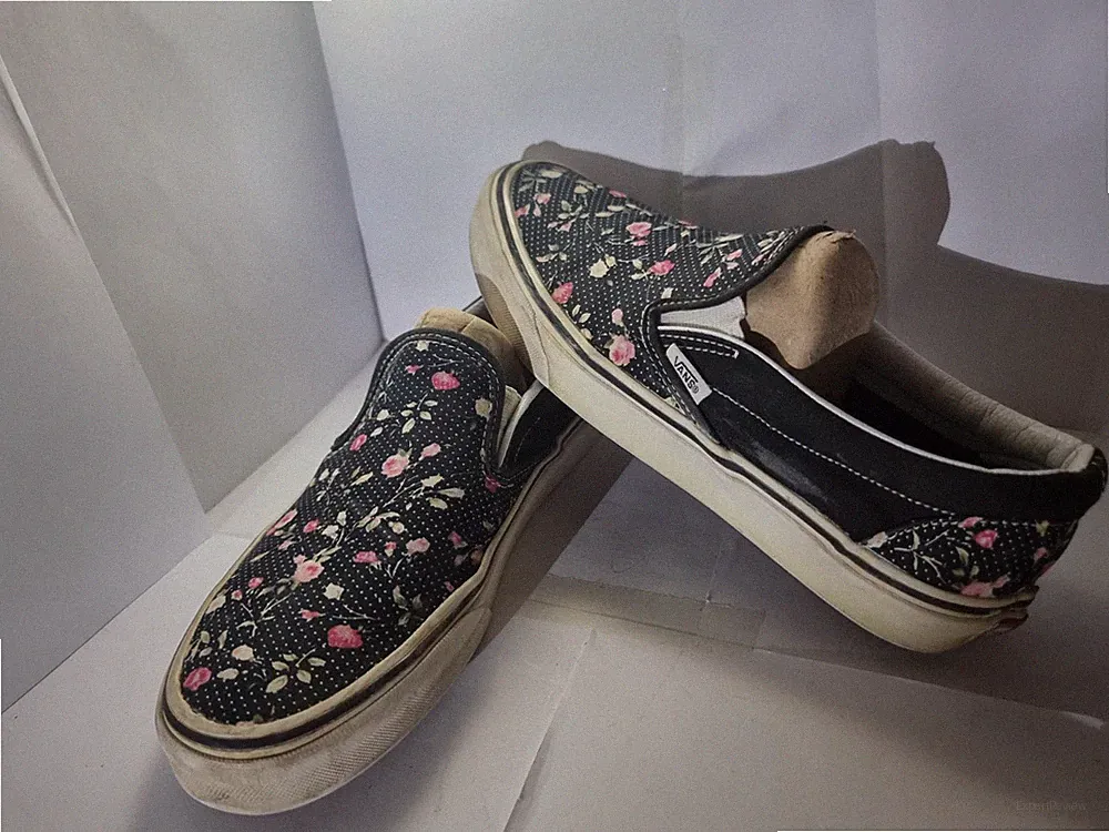 Vans Classic Slip On Ditsy Rose Floral Polka Dot Trainers UK 7 Herren 8 Skateschuhe