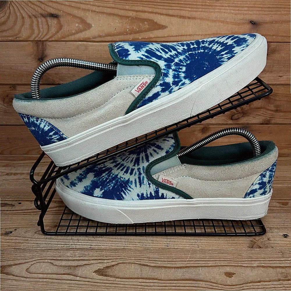 Vans Turnschuhe Damen UK 7 Slipper bequem kuschelblau Batik Skater Surfer Schuhe