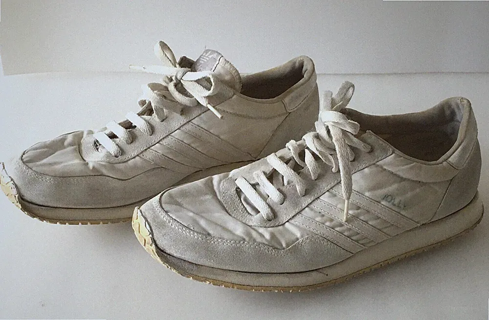 Vintage 80er Jahre Adidas Jolly Turnschuhe Laufschuhe Sneakers weiß Gr. 7,5 40,5