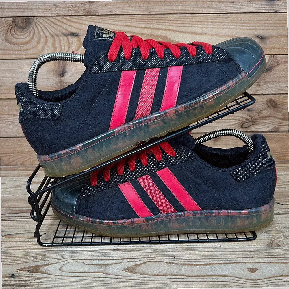 Vintage Adidas Turnschuhe Damengröße UK 8,5 Superstar 7 Sünden der Sohle Schuhe OG