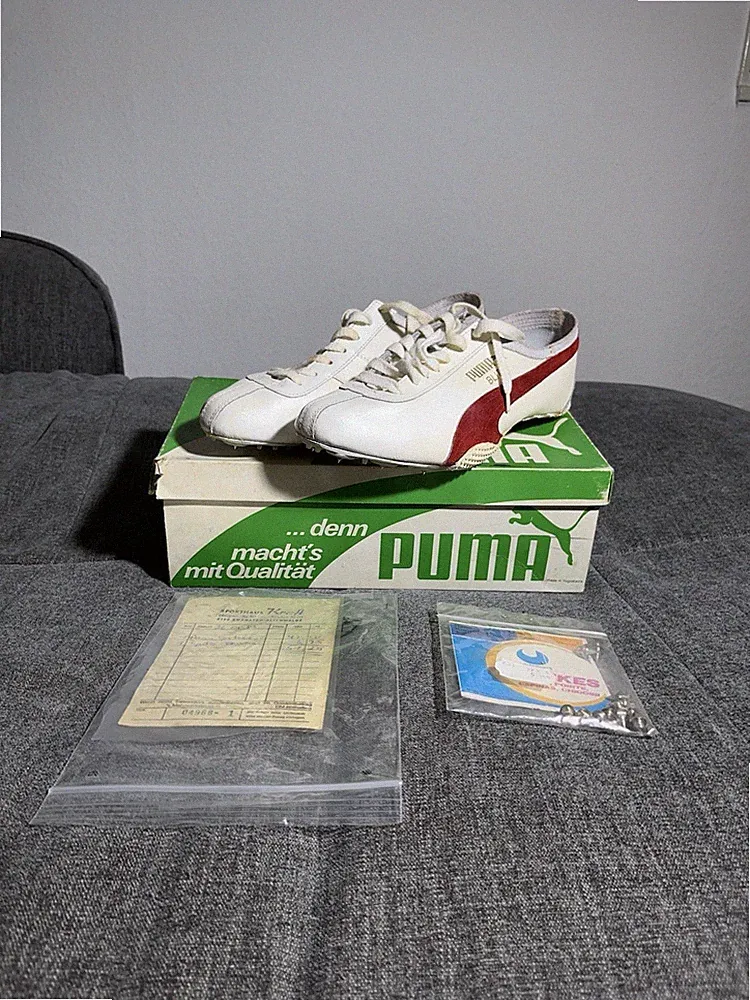 Vintage Puma Blitz 202 Laufschuhe Spikes Schuhe RECHNUNG Gr 7 40,5 Sammlerstück