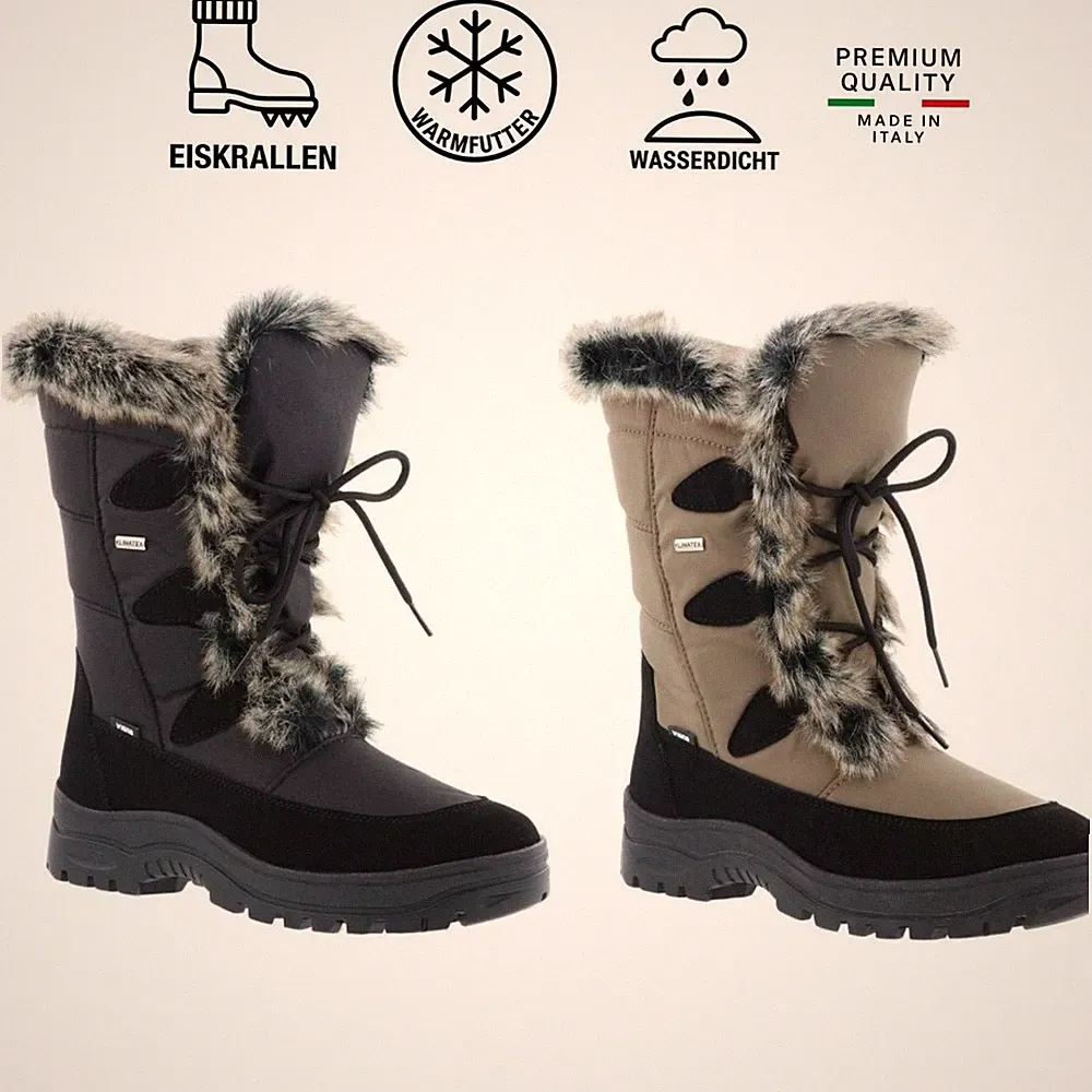 VISTA Damen Eiskrallen Winterstiefel Boots 36-42 Schlupfstiefel Spikes 24-4896K