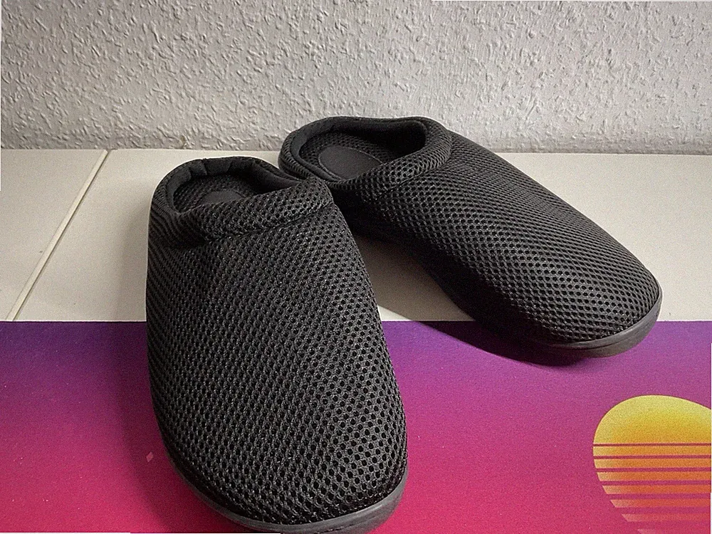 Vitapelle Gel Slipper Hausschuhe Schwarz Gr. 43/44 - Laufgefühl wie auf Wolken