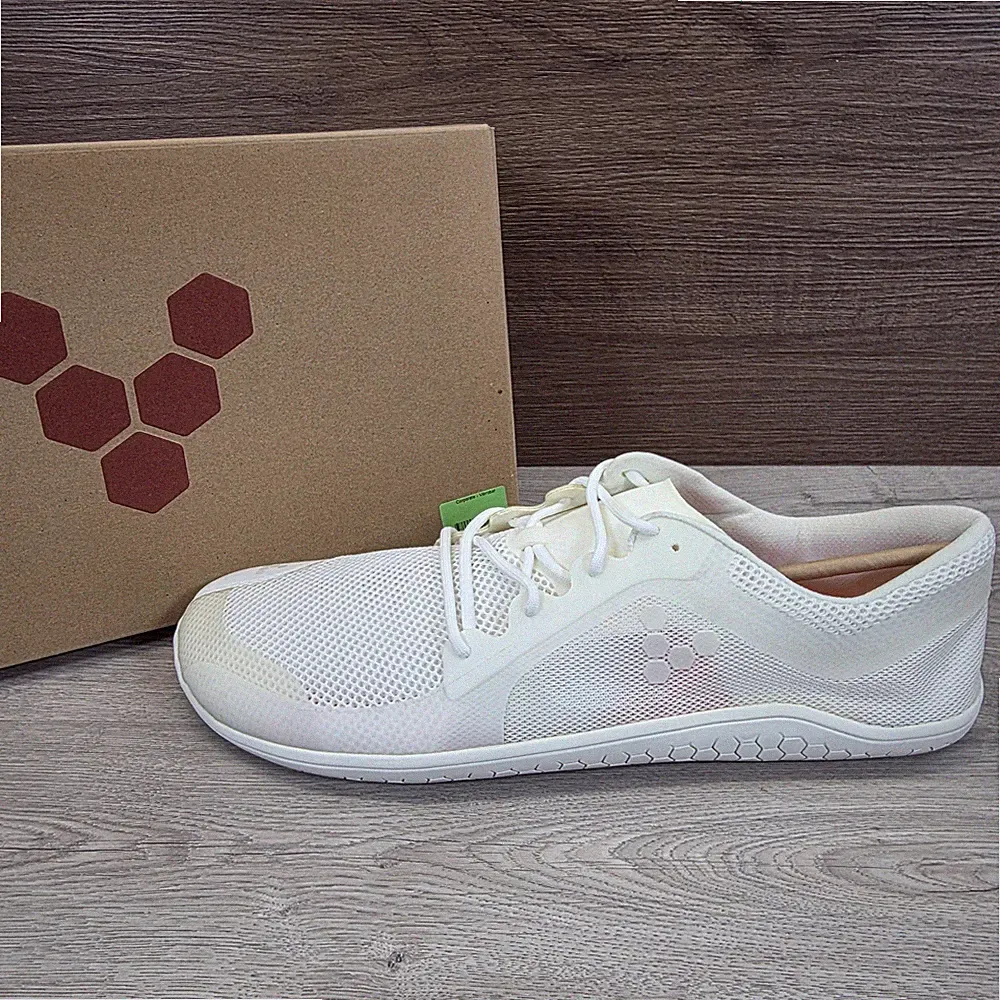 Vivobarefoot Primus Lite Herren UK 14 EU 49 Barfuß Sneaker Schuhe Weiß Textil