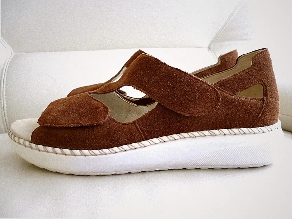 Waldläufer Komfort-Sandalen Echtleder Braun Gr.(7,5H)40,5 ✅NEUw Einlagen NP 120€