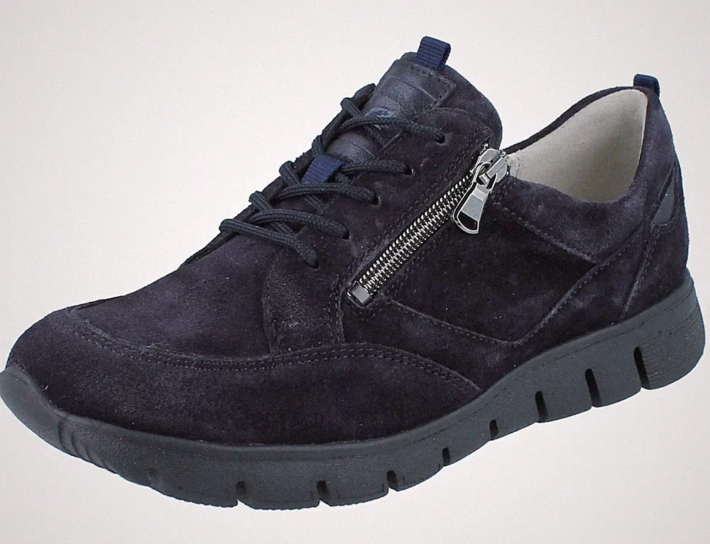WALDLÄUFER Orthotritt H-Namika Damen Halbschuhe blau Nubukleder