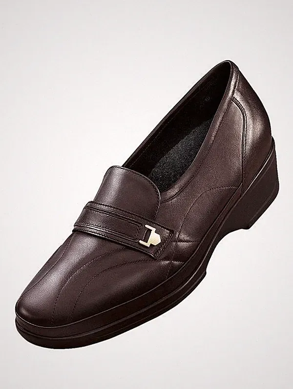 Waldläufer Slipper Leder Weite H Schuhe Damenschuhe Halbschuhe braun 8,5 42,5